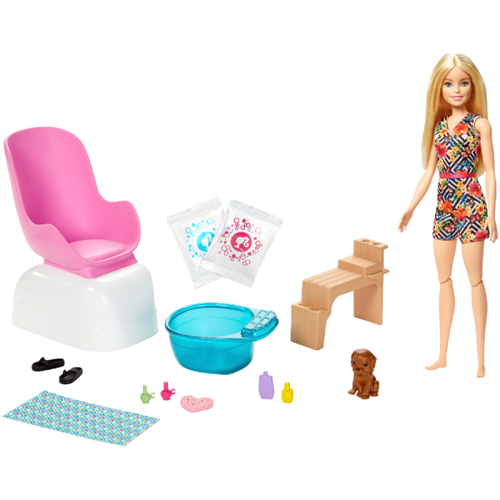 Mani Pedi Spa Playset With Blonde Barbie Doll | Toys R Us Online