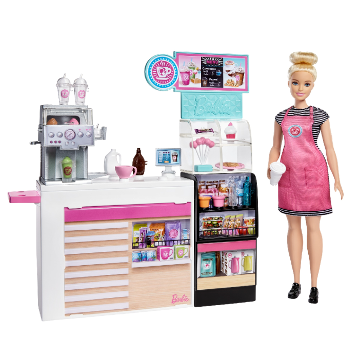 Coffee Shop with Barbie And Twenty Realistic Play Pieces | Toys R Us Online