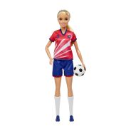 Barbie Soccer Doll, Blonde Ponytail, colourful #9 Uniform, Soccer Ball, Cleats, Tall Socks, Great Sports-Inspired 